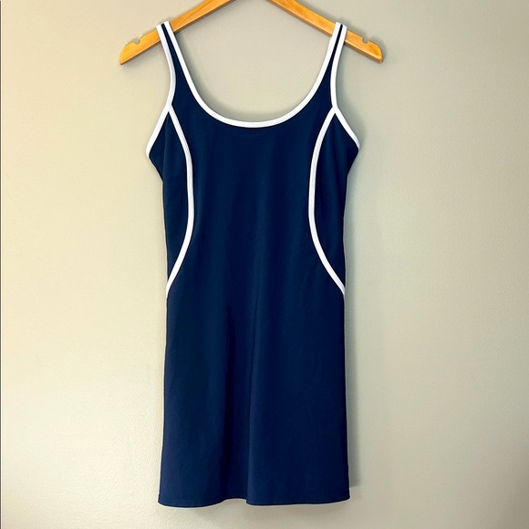 Abercrombie & Fitch Traveler Athletic Mini‎ Dress Size S Navy White Trim - Picture 2 of 10